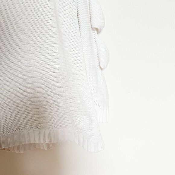 Margaret O'leary White Cut Out Sleeve Knit Sweater - Picture 5 of 9